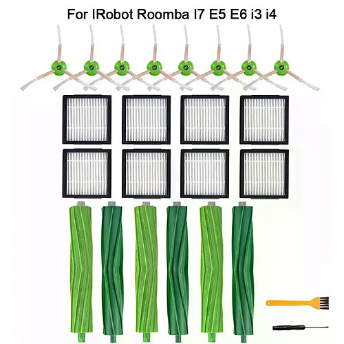 Aspirateur Robot iRobot Roomba I7 E5 E6 i3 i4, 24 pièces de rechange, filtre Hepa, rouleau de brosse latérale, accessoires