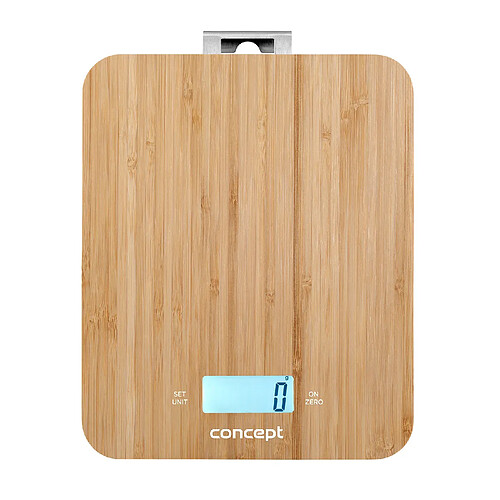 Concept VK5713 Balance de cuisine numérique - Bambou - 15kg Horloge Minuterie Design Bambou