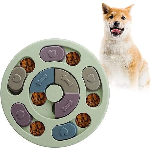 Chien Puzzle, Jouet de Distributeur de Nourriture pour Chien, Jouet Interactif pour Chien Durable, Jouet pour l’entraînement du QI du Chien, Améliorer Le QI (Vert)