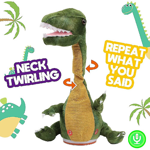 Danser Dinosaur Toy répète ce que vous dites Parler T-rex Toy Wriggle Chant Mimicking Twisting Interactif Animé Toy Speaking Peluche Gift For Kids B