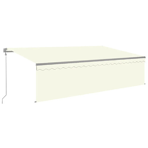 Maison Chic Auvent automatique | Store banne extérieur | Marquise store capteur de vent et LED 5x3 m Crème -MN45298