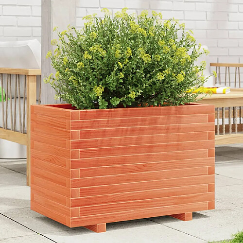 vidaXL Jardinière cire marron 70x40x49,5 cm bois de pin massif