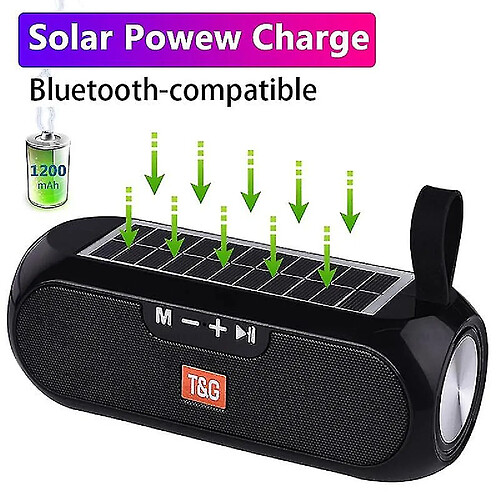 Universal Charge solaire extérieure Colonne de haut-parleur compatible Bluetooth Colonne portable Stéréo haut-haut-parlé