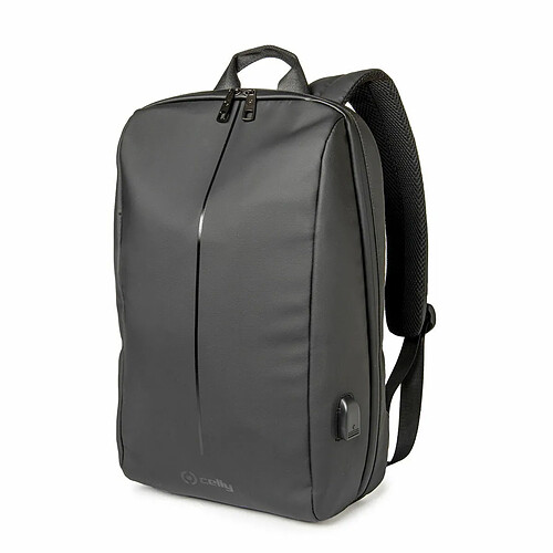 Sac à Dos avec Power Banket Compartiment pour Tablette et Ordinateur Portable Celly BUSINESSBACKBK Noir