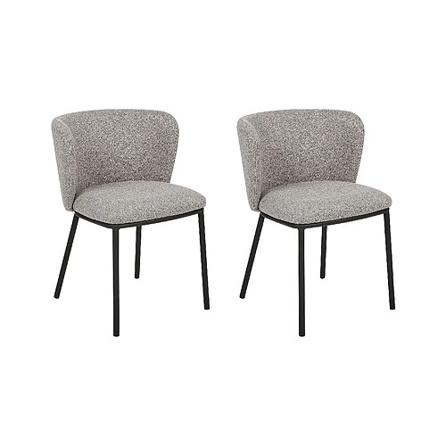 Beliani Chaise de salle à manger MINA Set de 2 Tissu Gris