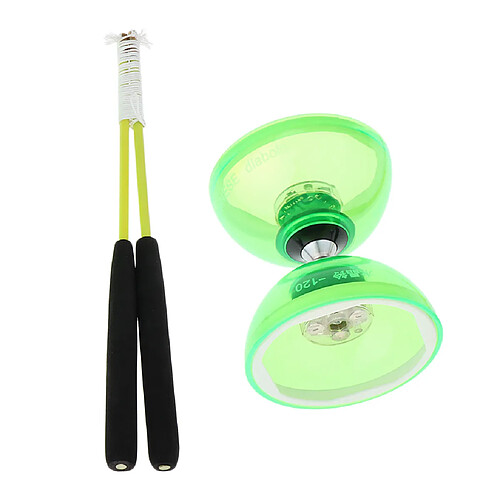 Yoyo diabolo chinois 12cm pro triple roulement à double boutonnage, vert