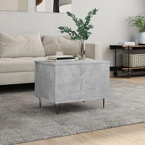 Maison Chic Tabls basse,Table Console pour salon Gris béton 60x44,5x45 cm Bois d'ingénierie -MN82131