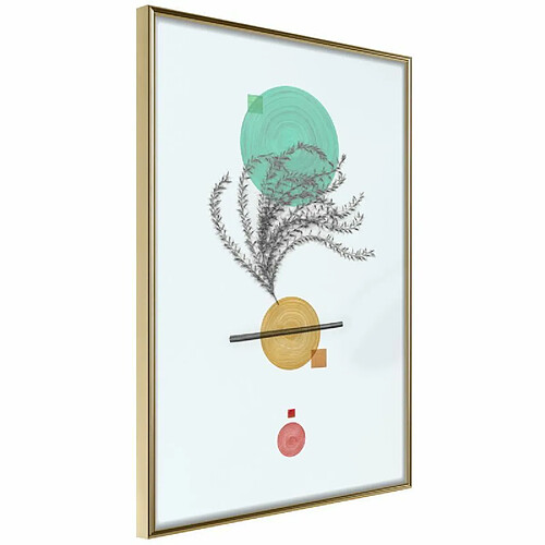 Paris Prix Affiche Murale Encadrée Geometric Installation with a Plant 40 x 60 cm Or