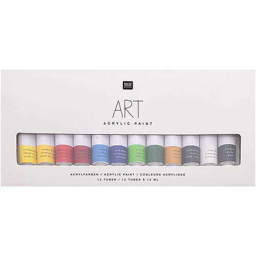 Rico Peinture Art Acrylic Set classique 12 couleurs