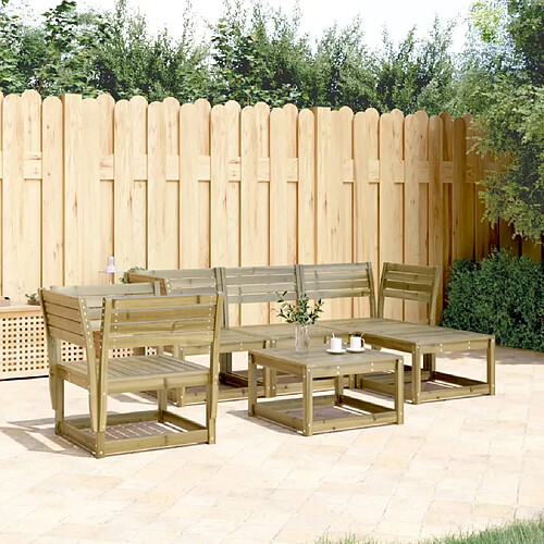 vidaXL Salon de jardin 5 pcs bois de pin imprégné