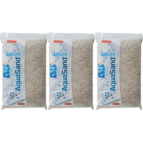 ZOLUX Sol décoratif Aquasand quartz blanc 5kg (Lot de 3).