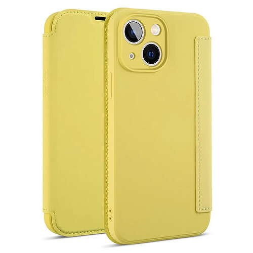 Coque en silicone avec béquille pour votre iPhone 14 Plus - jaune