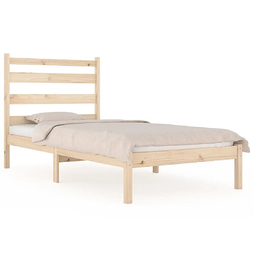 Maison Chic Lit Moderne Chambre - Cadre/structure de lit pour adulte bois de pin massif 90x190 cm simple -MN92935