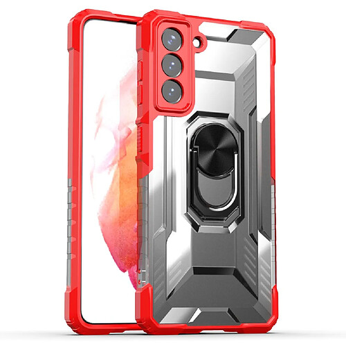 Coque en TPU anti-empreintes digitales avec béquille rouge pour votre Samsung Galaxy S21 5G