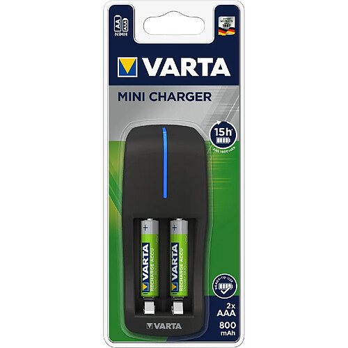 VARTA Mini chargeur + 2 AAA 800 mAh