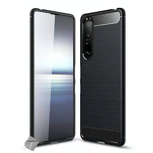 Htdmobiles Coque silicone gel carbone pour Sony Xperia 1 III + film ecran - NOIR