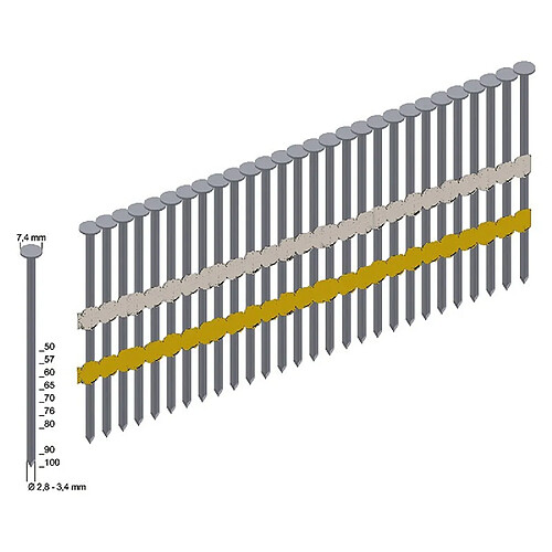 Clou a tete ronde 3000 pièces RK31/90BK Prebena