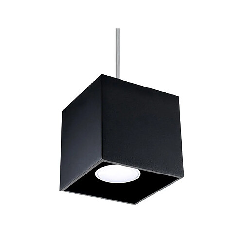 Luminaire Center Suspension QUAD aluminium noir 1 ampoule