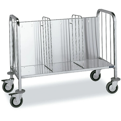 Chariot Inox Simple de Rangement et Transport d'Assiettes - 150 Assiettes - Distform