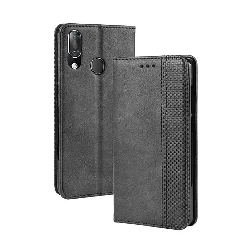 Wewoo Coque Étui en cuir à boucle magnétique avec rétro pour Texture horizontale Vodafone Smart X9 porte-carte et fentes cartes et cadre photo Noir