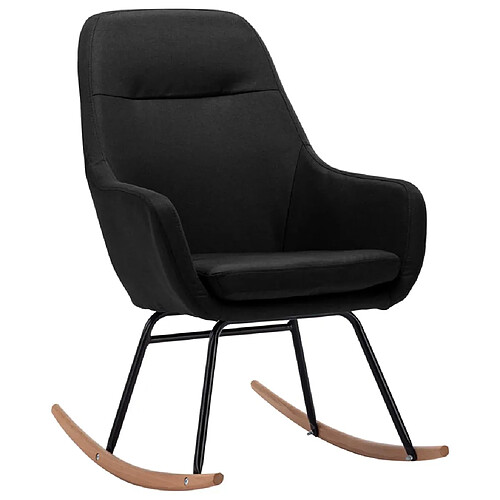 Maison Chic Chaise à bascule | Fauteuil Relax, design moderne Noir Tissu -GKD20811