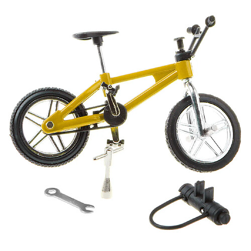 1:24 mini alliage doigt vélo vélo moulé sous pression modèle bureau gadget jouet jaune