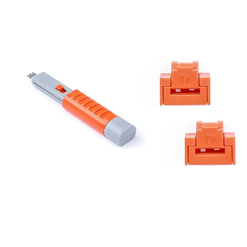 SMARTKEEPER ESSENTIAL 10x RJ45 Port Blockers+1x Lock Key Basic Orange