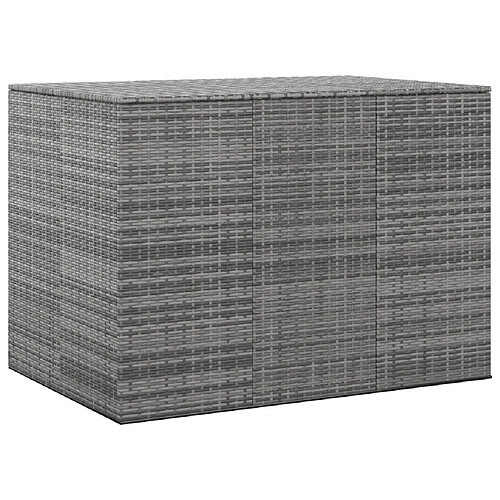 vidaXL Boîte à coussins de jardin Résine tressée 145x100x103 cm Gris