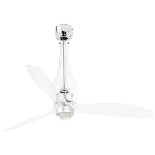 Faro Barcelona Ventilateur de plafond transparent à LED avec moteur intelligent CC - Télécommande incluse, 3000K