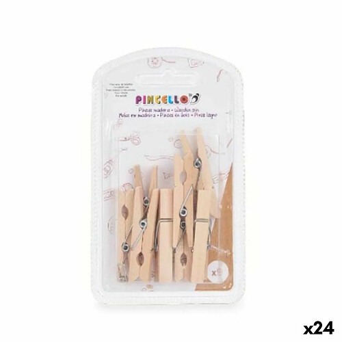 Pincello Pinces de serrage Grand Marron Bois (24 Unités)