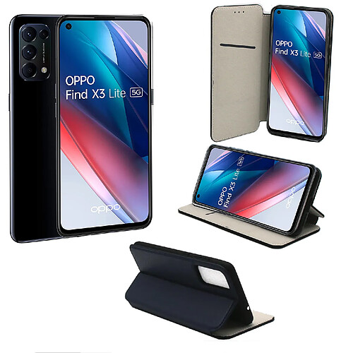 Xeptio OPPO Find X3 LITE 5G Etui / Housse pochette protection bleu