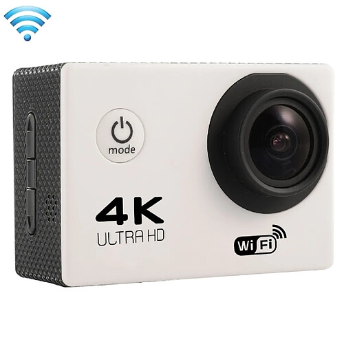 Wewoo Caméra sport blanc 2.0 pouces écran 4K 170 degrés grand angle wifi d'action caméscope avec étui boîtier étanche, support 64 Go carte micro sd