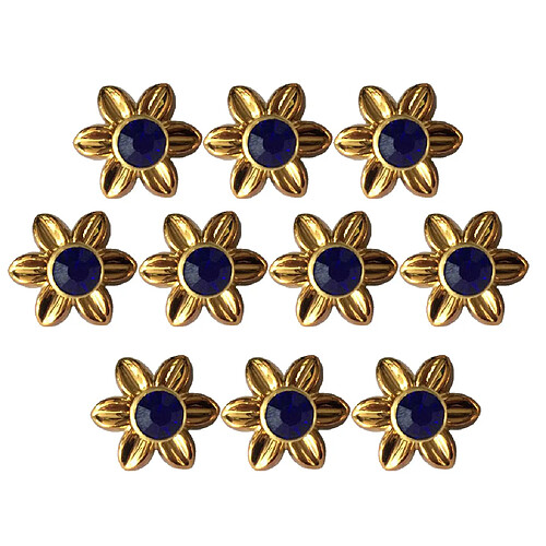 10pcs plastique fleur rivets goujons pour vêtements chaussures sacs décor 19mm bleu