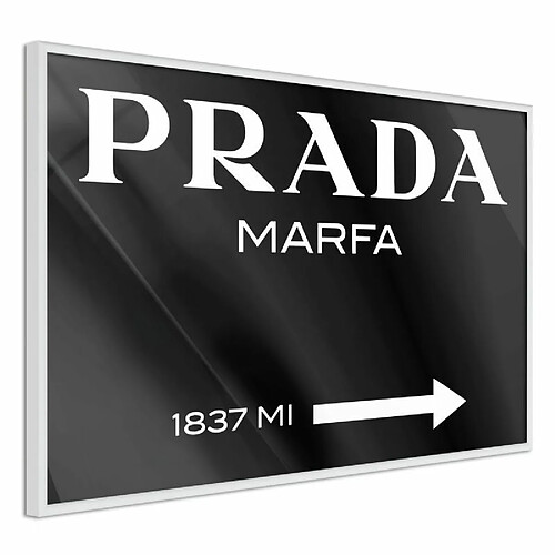 Paris Prix Affiche Murale Encadrée Prada Black 45 x 30 cm Blanc