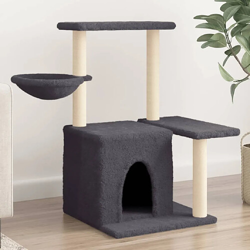 Arbre à chat avec griffoirs,niche pour chat en sisal Gris foncé 83 cm -MN80219