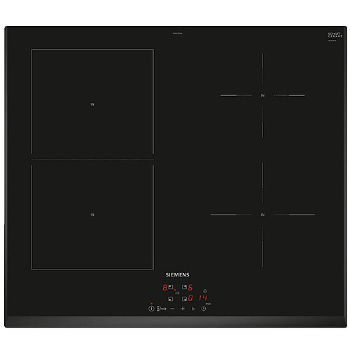 Table de cuisson à induction 60cm 4 foyers 6900w noir - ED651BSB6E - SIEMENS