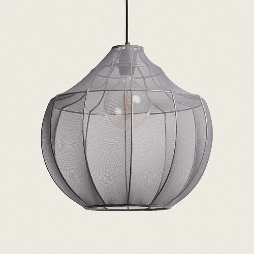 Ledkia Suspension Métal et Tissu Ayla Gris Fumée