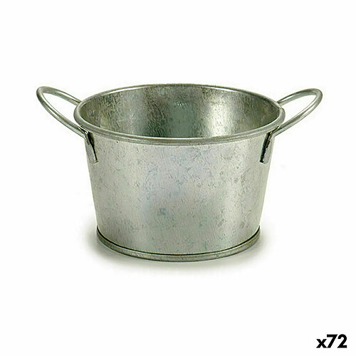 Ibergarden Cache-pot Seau Argenté Zinc 17,8 x 8 x 12,3 cm (72 Unités)