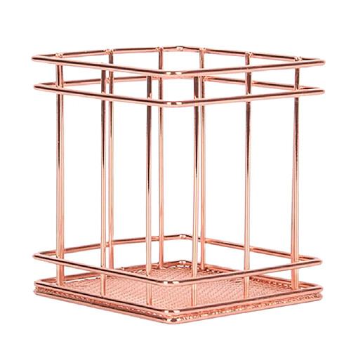 rose or métal table de rangement panier de rangement stylo organisateur carré