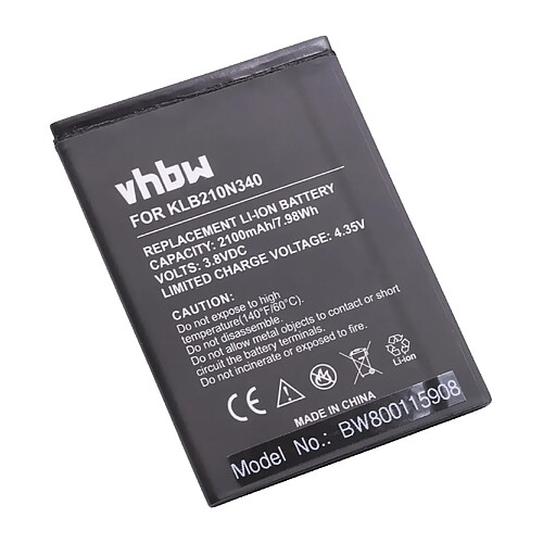 vhbw Li-Ion batterie 2100mAh (3.8V) pour téléphone portable mobil smartphone Konka R5