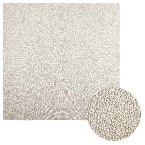 vidaXL Tapis ZIZUR crème 200x200 cm aspect de jute intérieur extérieur