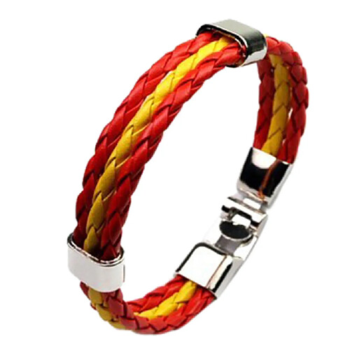 nouveaux fans de bracelet tressé élégant drapeau bannière manchette bracelet espagne