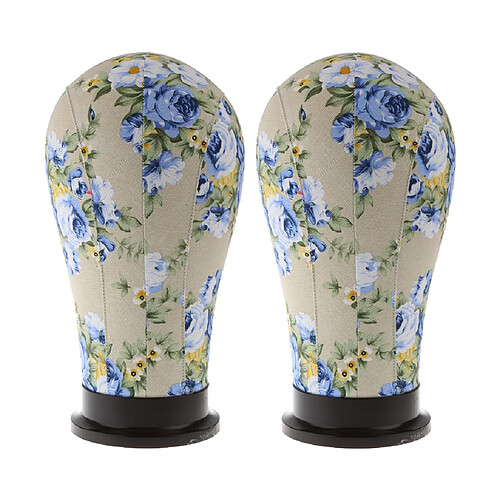 2x mannequin modèle support d'affichage tête perruque bloc de tête de liège 21 ""bleu pivoine