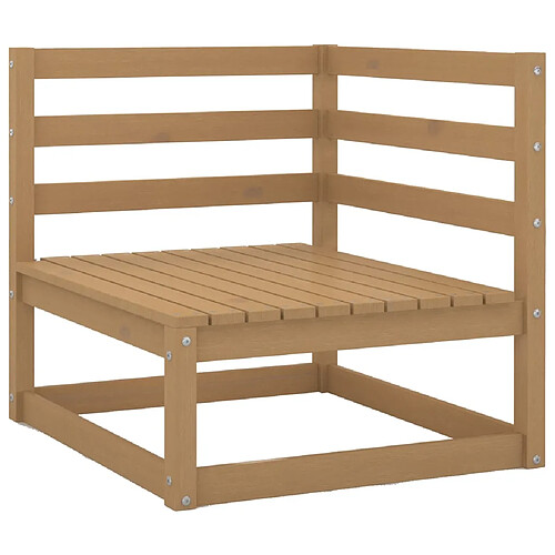 vidaXL Canapé d'angle de jardin marron miel bois de pin solide