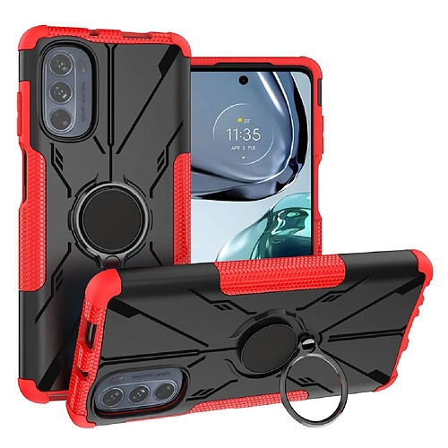 Coque en TPU anti-chute avec béquille pour votre Motorola Moto G62 5G - rouge