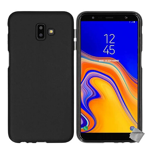 Htdmobiles Coque silicone gel fine pour Samsung Galaxy J6+ Plus (2018) + film ecran - NOIR