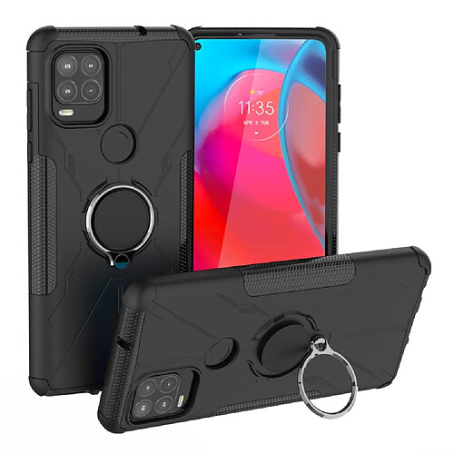 Coque en TPU anti-empreintes digitales avec béquille pour votre Motorola Moto G Stylus 5G (2021) - noir