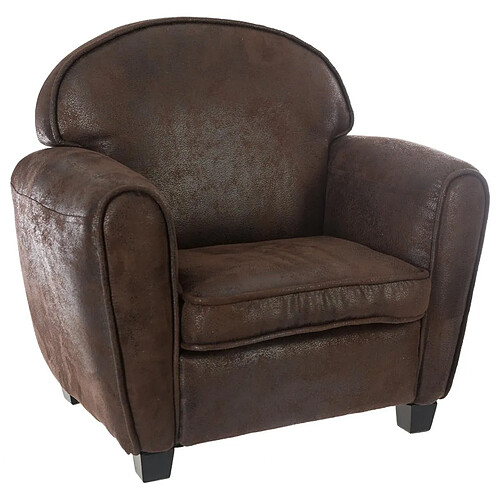 Fauteuil pour enfant marron - L. 49 x l. 32 x H. 47 cm -PEGANE-