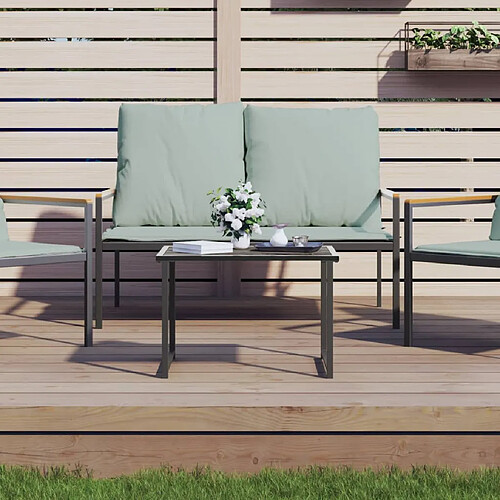 vidaXL Table de jardin anthracite 55x40x37 cm acier