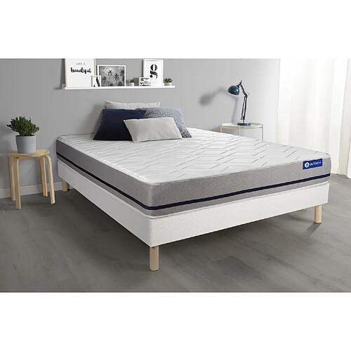 ACTISOM Ensemble matelas 180x200 ACTIMEMO SOFT 3zones de confort + sommier KIT blanc